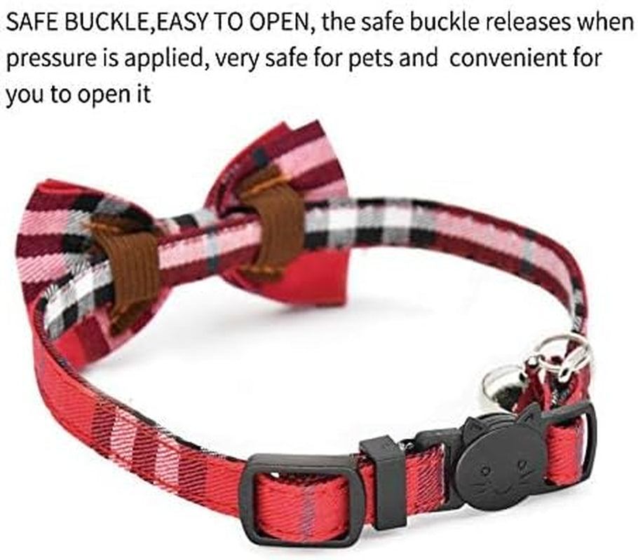 Adorable 2 Pack Cat Collars with Breakaway s and Bells - Adjustable for Kittens and Small Puppies (Black & Red)