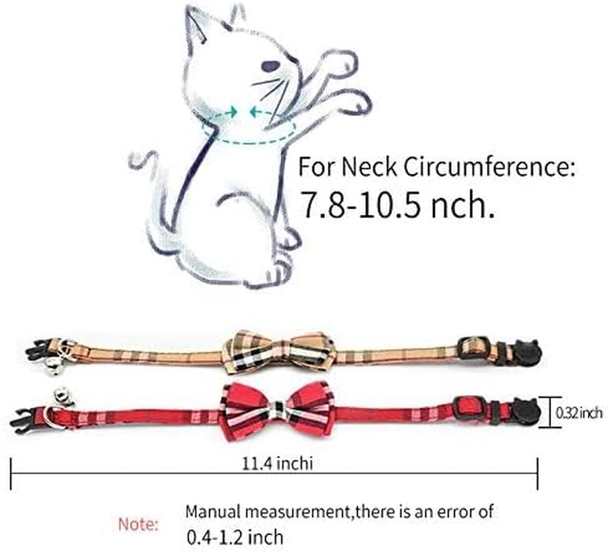 Adorable 2 Pack Cat Collars with Breakaway s and Bells - Adjustable for Kittens and Small Puppies (Black & Red)