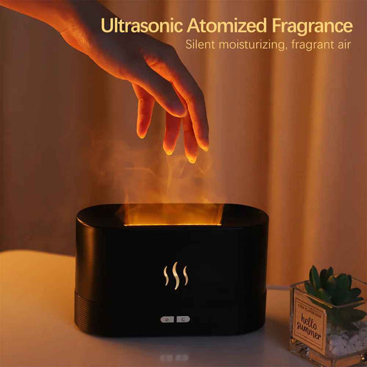 Flame Fire Ultrasonic Aromatherapy Diffuser & Humidifier - Transform Your Home with Soothing Scents and Moisture